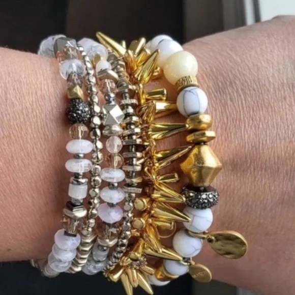 Stella & Dot | Retired Mixed Metal Bangle Wrap Keely Bracelet - Picture 4 of 8